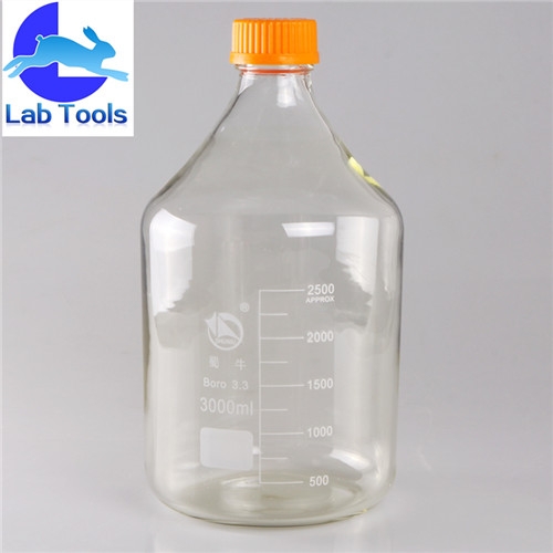 蓝盖试剂瓶 螺口试剂瓶 高温灭菌瓶 3000ML 蜀牛新款高硼硅试剂瓶